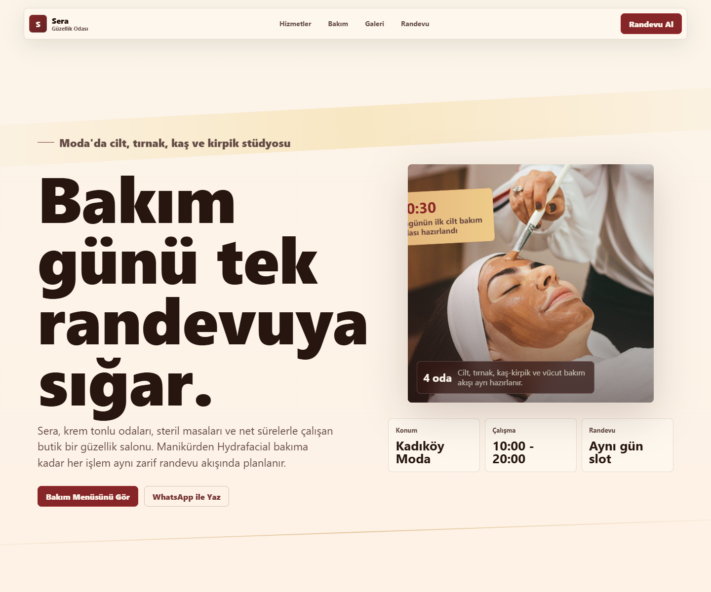 Güzellik Merkezi web sitesi önizleme